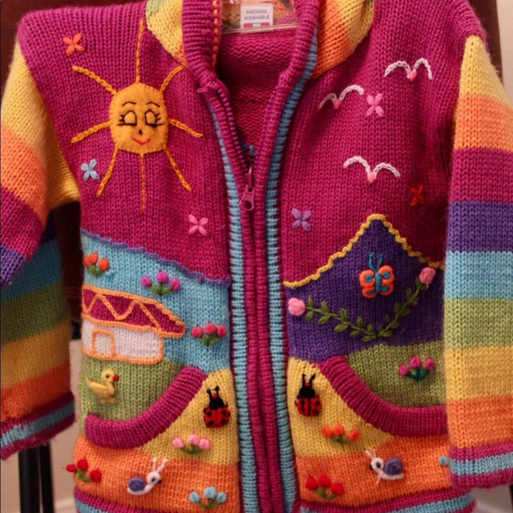 Knitted rainbow vintage sweater 4T